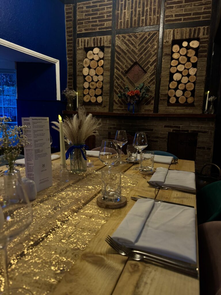 Birthday venue Cambridgeshire - private dining table